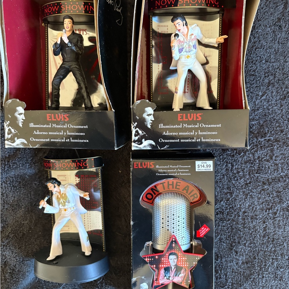 Elvis Presley Illuminated Musical Ornament Set